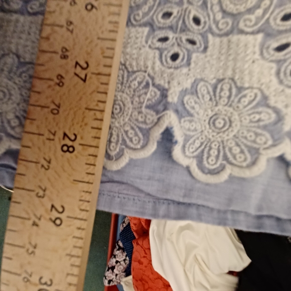Sweet magnolias embroidered tunic blue size x large - Picture 7 of 7